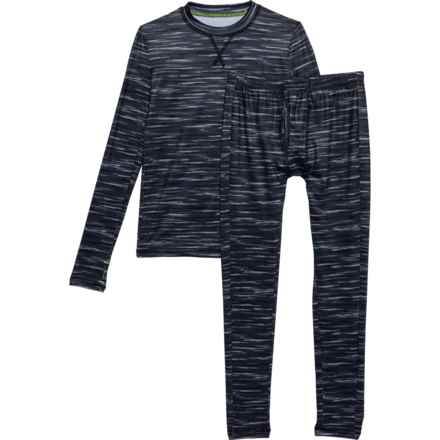 Cuddl Duds Big Boys Comfortech® Stretch-Poly Base Layer Set - Long Sleeve in Black Pt