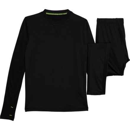 Cuddl Duds Big Boys Comfortech® Stretch-Poly Base Layer Set - Long Sleeve in Black