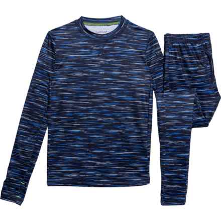 Cuddl Duds Big Boys Comfortech® Stretch-Poly Base Layer Set - Long Sleeve in Blue Stp