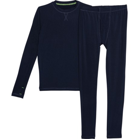 Cuddl Duds Big Boys Comfortech® Stretch-Poly Base Layer Set - Long Sleeve in Navy