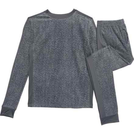 Cuddl Duds Big Boys Fleece High-Performance Base Layer Set - Long Sleeve in Grey