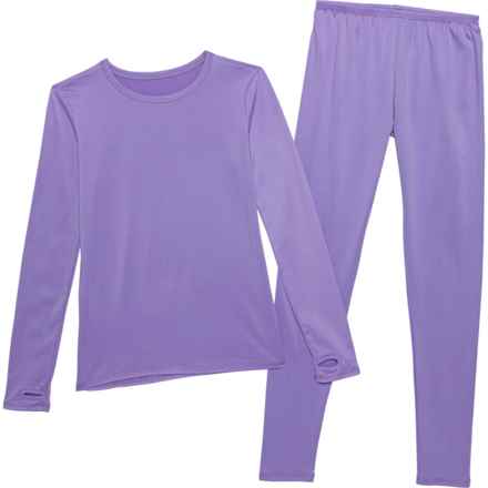 Cuddl Duds Big Girls Comfortech® Base Layer Set - Long Sleeve in French Violet