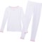 Cuddl Duds Big Girls Comfortech® Stretch-Poly Base Layer Set - Long Sleeve in White