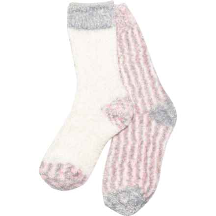 Cuddl Duds Boys and Girls Pattern Boot Socks - 2-Pack, Crew in Ivory/Grey