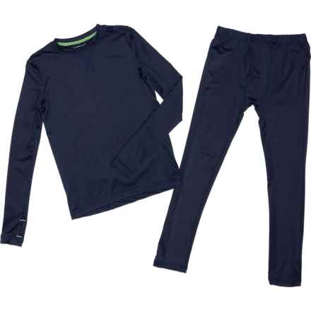 Cuddl Duds Boys Comfortech Stretch Base Layer Set - Long Sleeve in Navy