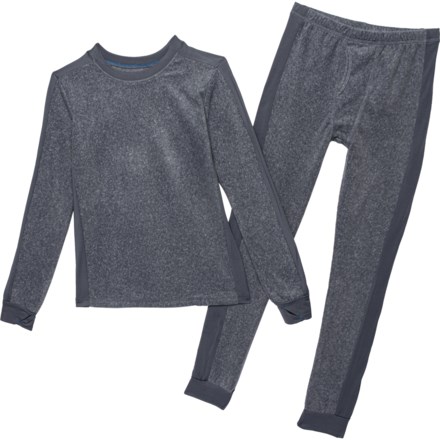 FOXCLUB Boys and Girls Base Layer Thermal Kids Underwear Soft Short-Fleece Long-Sleeve Pajama Set 