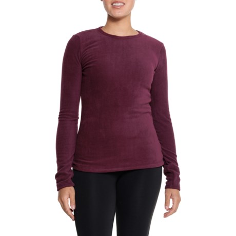 Cuddl Duds FleeceWear Stretch Base Layer Top - Long Sleeve in Grape