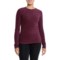 Cuddl Duds FleeceWear Stretch Base Layer Top - Long Sleeve in Grape