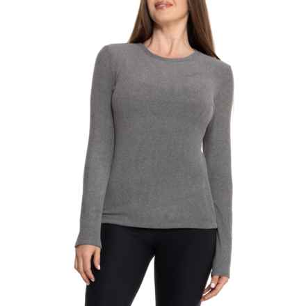 Cuddl Duds FleeceWear Stretch Base Layer Top - Long Sleeve in Heather Charcoal