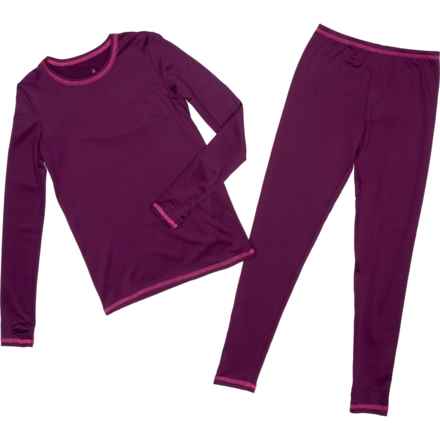 Cuddl Duds Girls Comfortech® Base Layer Set - Long Sleeve in Plum