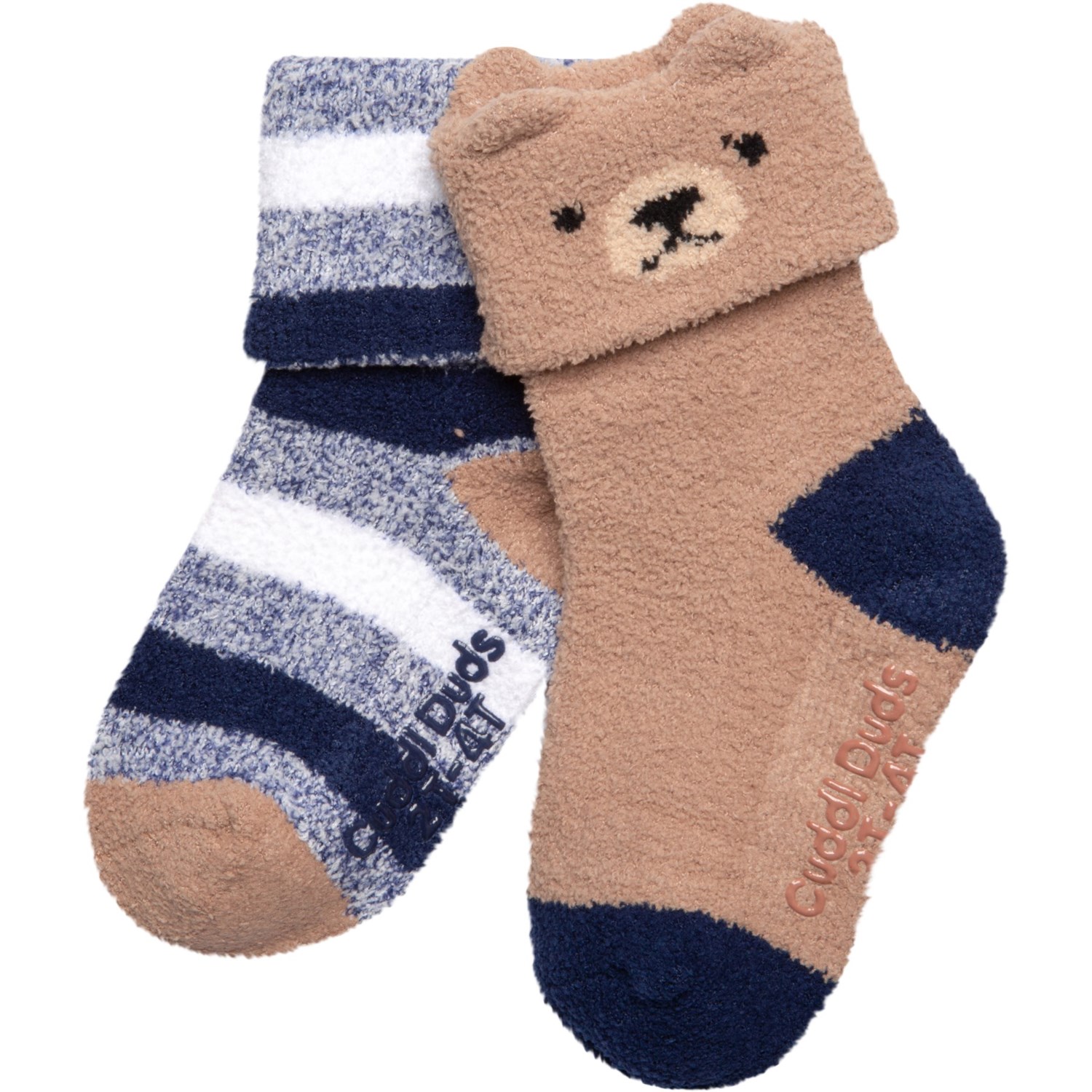 Cuddl Duds Infant Girls Cozy Critter Turn-Cuff Socks - 2-Pack