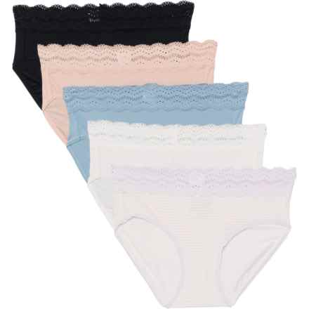Cuddl Duds Smooth and Lace Waistband Panties - 5-Pack, Briefs in Multi