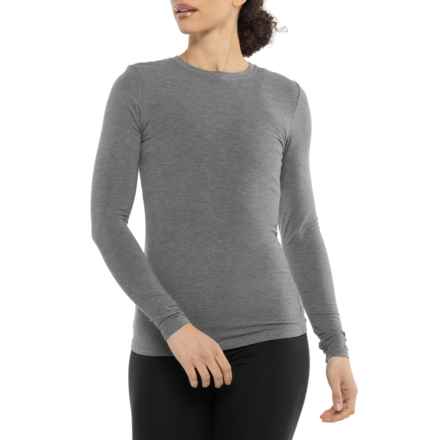 Cuddl Duds SoftWear Base Layer Top - Long Sleeve in Charcoal Heather