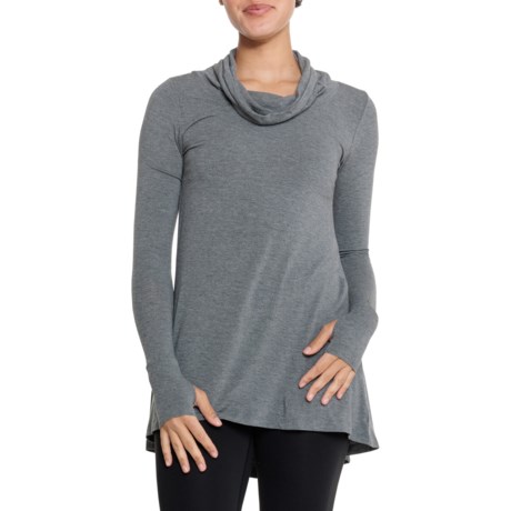 Cuddl Duds SoftWear Base Layer Top - Long Sleeve in Heather Charcoal