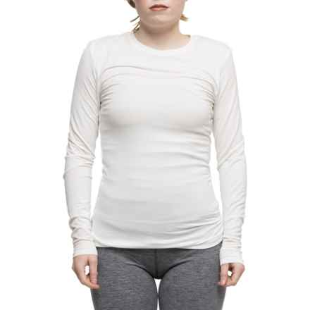 Cuddl Duds SoftWear Base Layer Top - Long Sleeve in Ivory