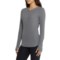 Cuddl Duds SoftWear Ribbed Henley Base Layer Top - Long Sleeve in Heather Charcoal