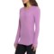 Cuddl Duds SoftWear Ribbed Henley Base Layer Top - Long Sleeve in Lilac