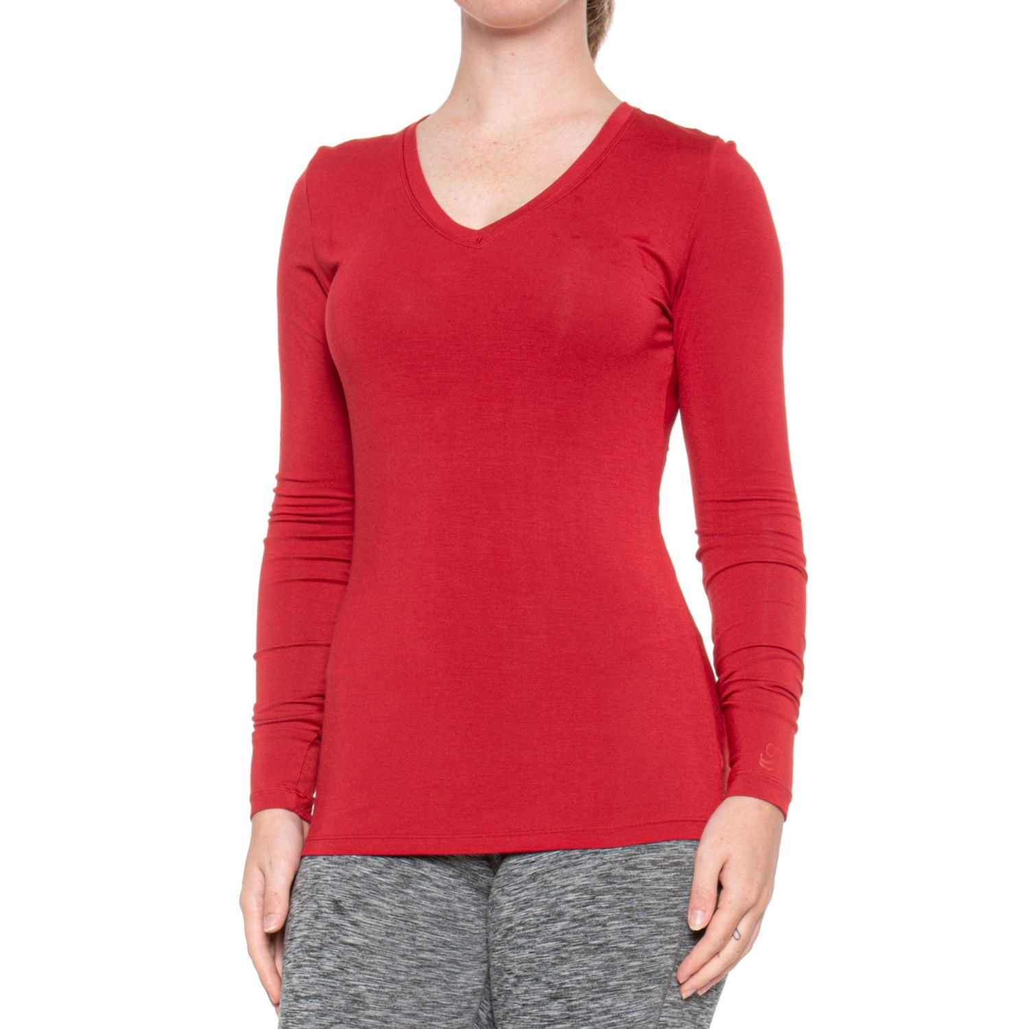 cuddl duds v neck long sleeve