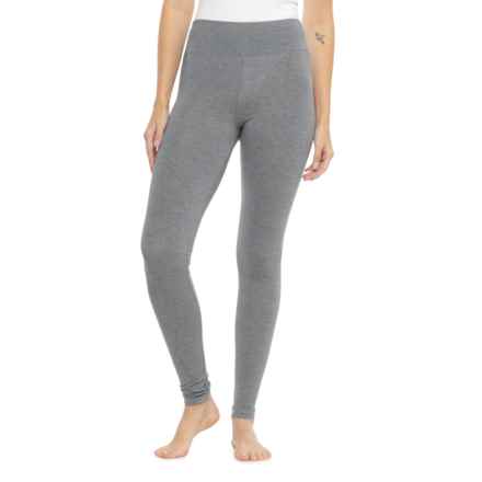 Cuddl Duds SoftWear Stretch Leggings - High Rise in Charcoal Heather