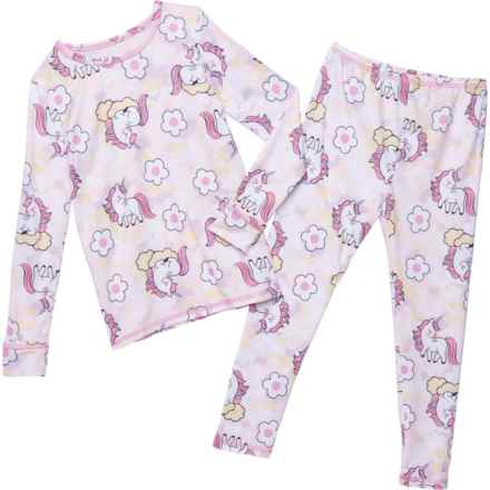 Cuddl Duds Toddler Girls Comfortech® Base Layer Set - Long Sleeve in Lavender Tie Dye Unicorn