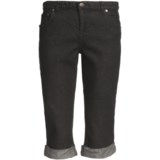 Cuffed Denim Capris - Stretch Cotton (For Women)
