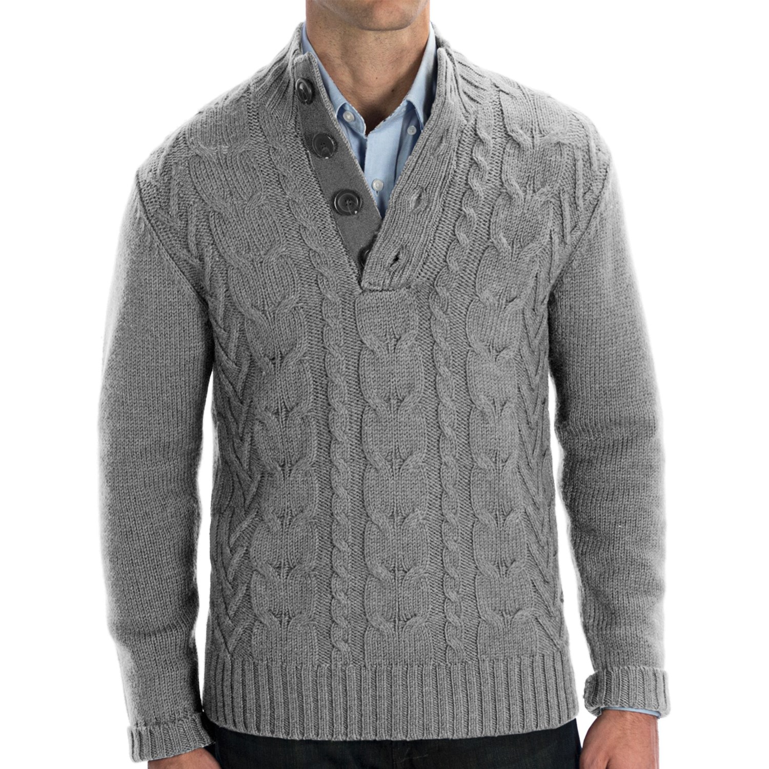 Cullen Wool Cable-Knit Sweater (For Men) - Save 35%