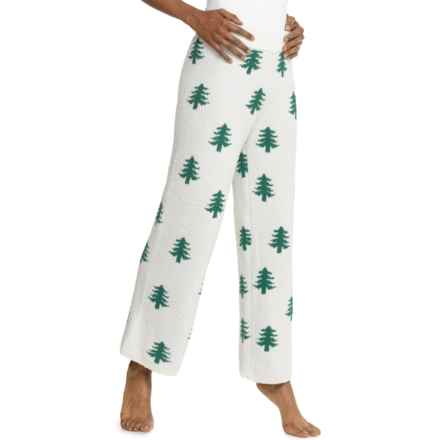 Cupcakes & Cashmere Cozy Christmas Tree Lounge Pants - Wide Leg in Ivory