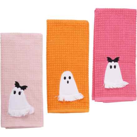 Cupcakes & Cashmere Fringed Edge Ghosts Kitchen Towel Set - 3-Pack, 18x27” in Multi