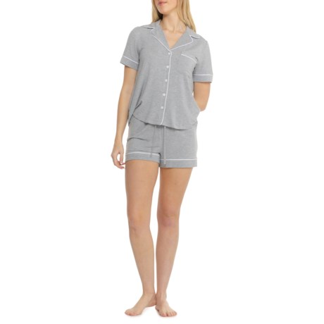Cupcakes & Cashmere Notch Collar, Shorts and Pants Pajamas - 3-Piece