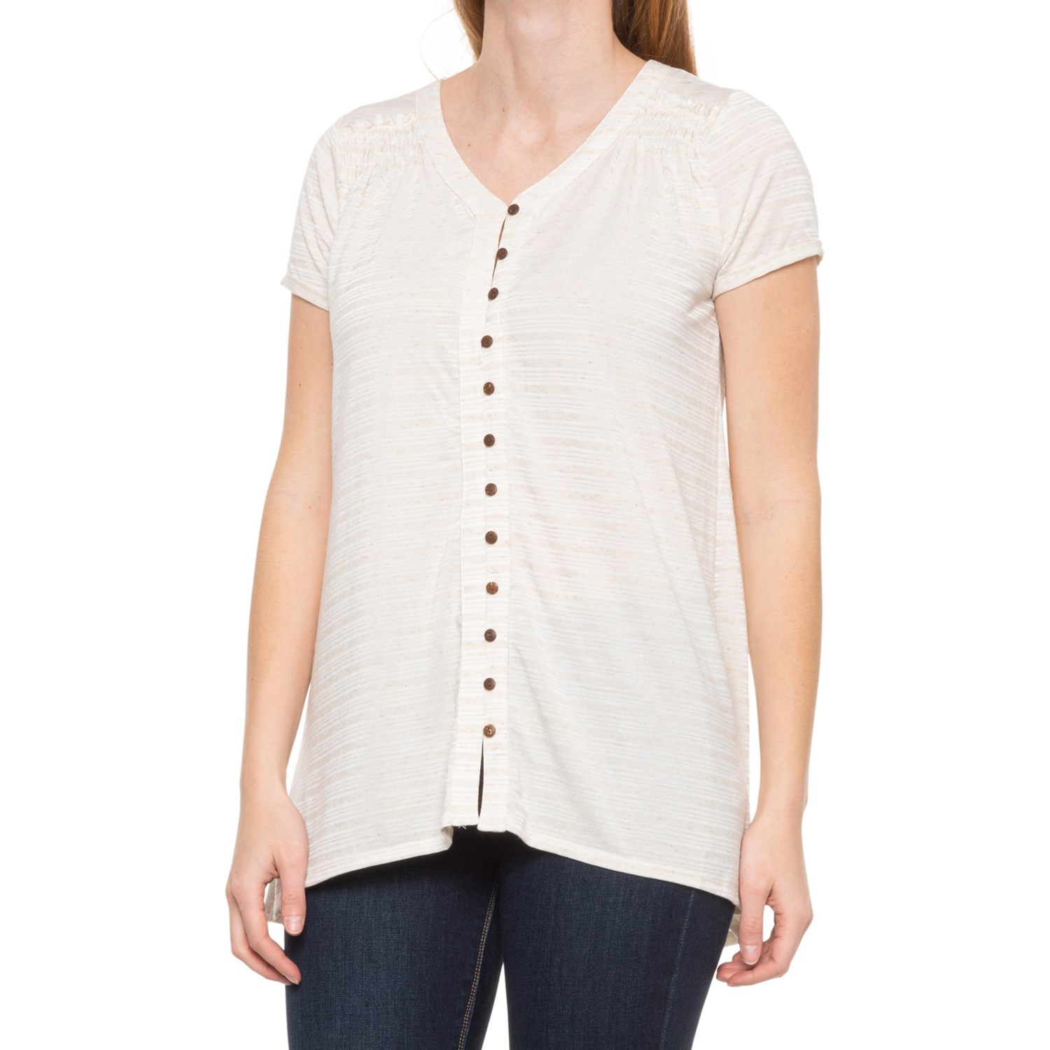 Cupio Blush Button-Front V-Neck Shirt (For Women) - Save 50%