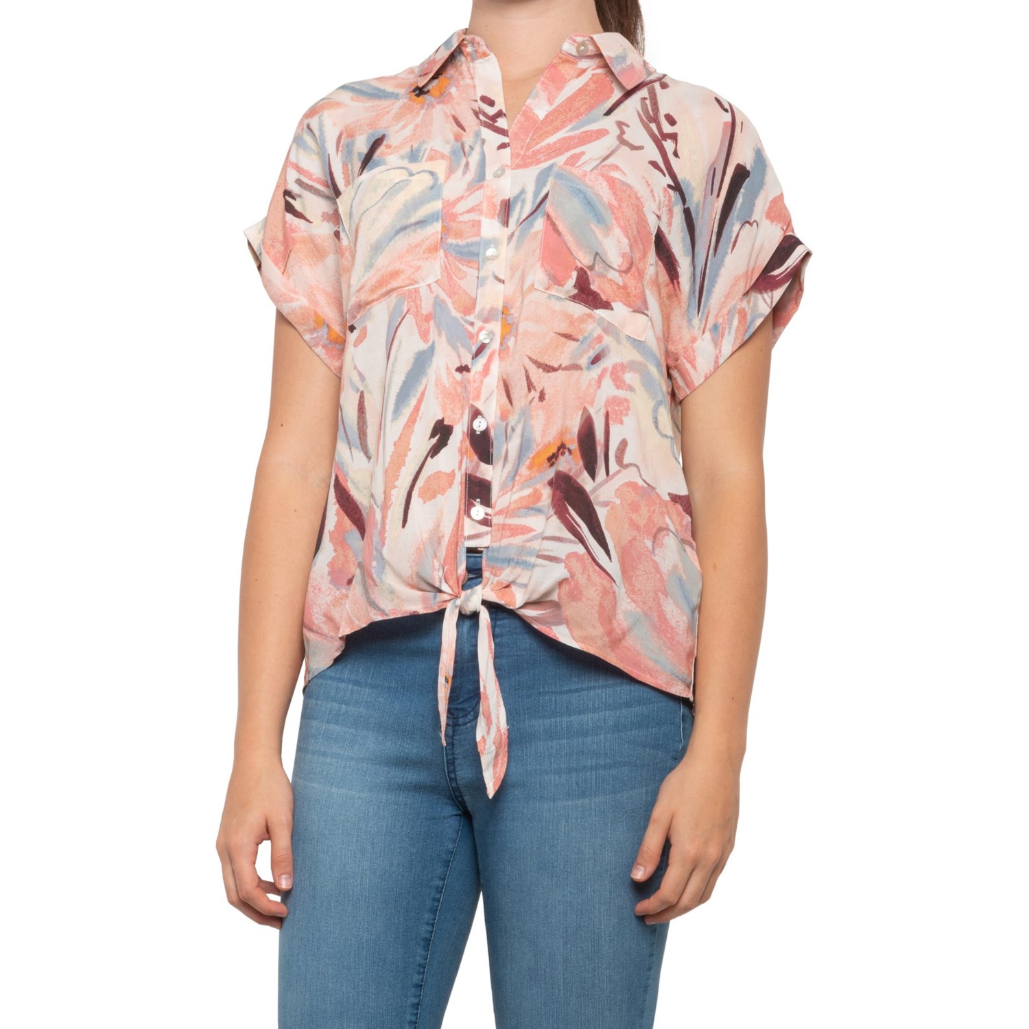 Cupio Blush Floral ButtonDown Shirt (For Women) Save 50