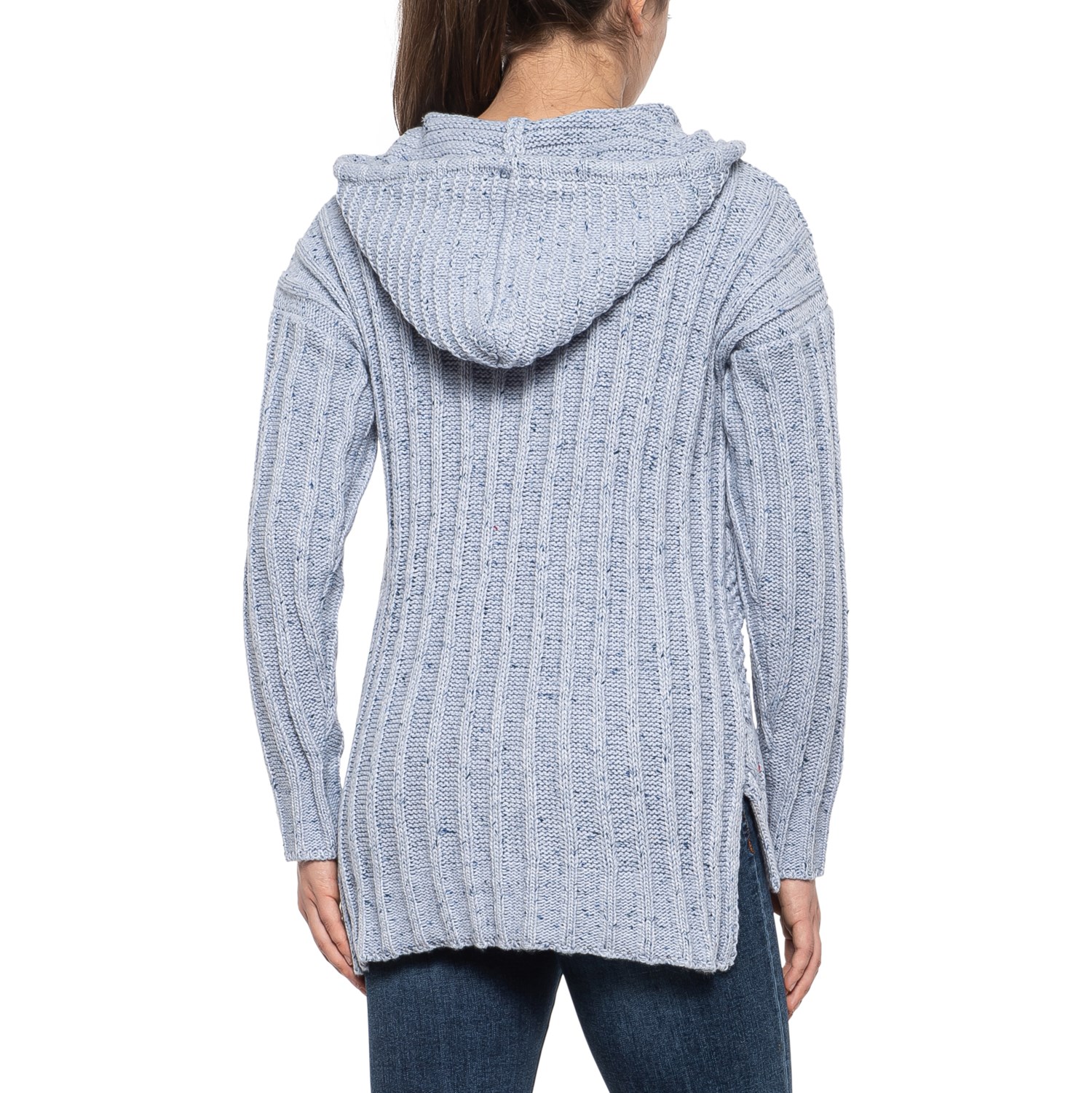 high low hooded sweater