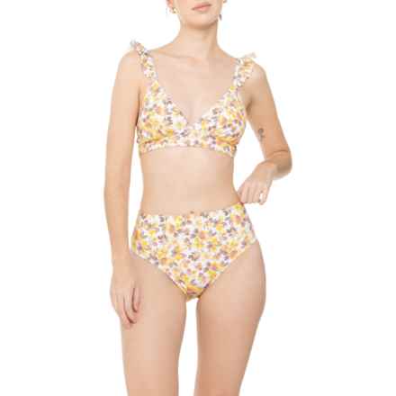 Cupshe Floral Ruffled Bikini Set in Yellow Floral