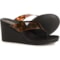 Cushionaire Bera Jelly Wedge Thong Sandals (For Women) in Tortoise Clear