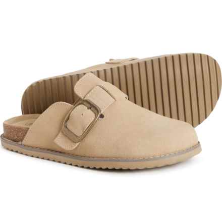 Cushionaire Blain Buckle Clogs - Suede (For Women) in Biscuit