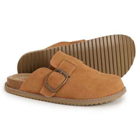Cushionaire Blain Buckle Clogs - Suede (For Women) in Chestnut