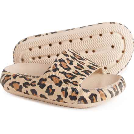 Cushionaire Boys and Girls Feather Jr. Cloud Slides - Waterproof in Leopard