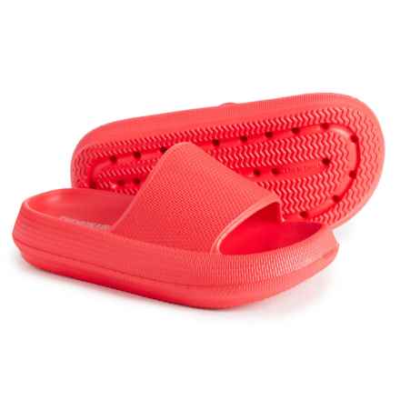 Cushionaire Boys and Girls Feather Jr. Cloud Slides - Waterproof in Red