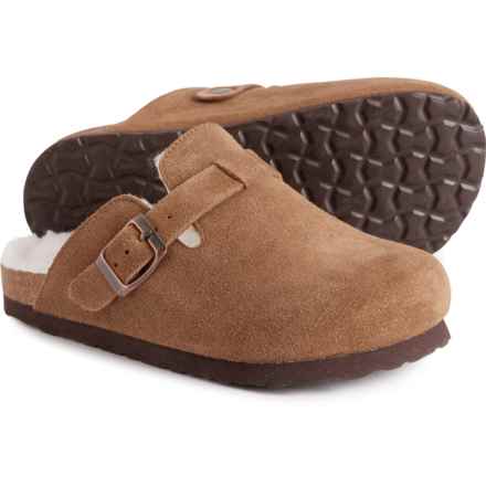 Cushionaire Boys and Girls Hana Clogs - Suede, Fleece Lined in Brown