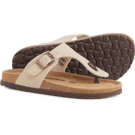 Cushionaire Boys and Girls Leah Jr. Thong Sandals in Stone