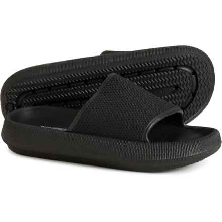 Cushionaire Boys Feather Slide Sandals in Black