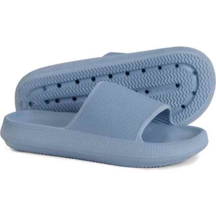 Cushionaire Boys Feather Slide Sandals in Blue