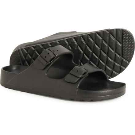 Cushionaire Boys Two-Strap Sandals in Black