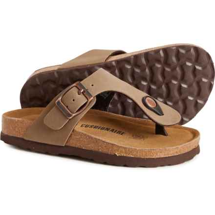 Cushionaire Girls Leah Thong Sandals in Brown