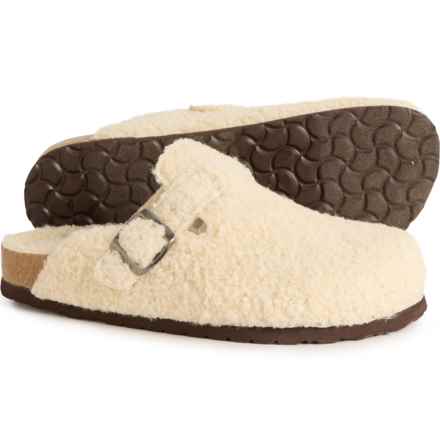 Cushionaire Hana Faux Fur Lined Clogs - Open Back (For Women) in Natural