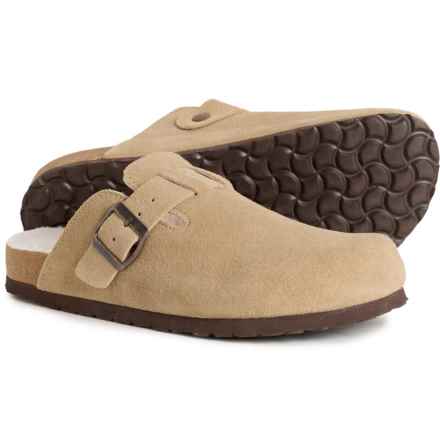 Cushionaire Hana Faux Fur Lined Clogs - Open Back, Suede (For Women) in Taupe