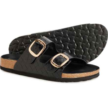 Cushionaire Lang Double Buckle Sandal (For Women) in Black