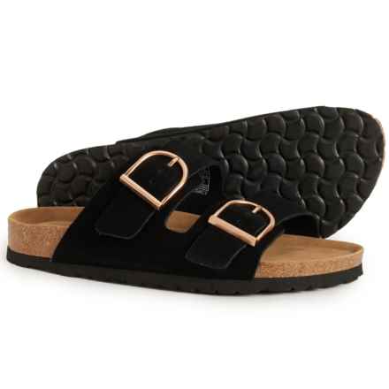 Cushionaire Legacy Double-Band Sandals - Suede (For Women) in Black