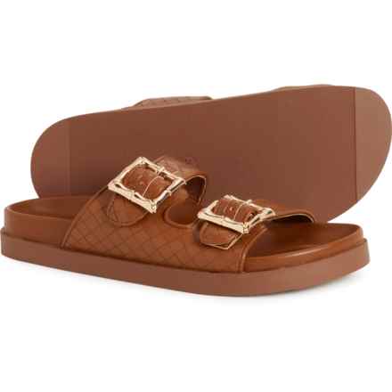 Cushionaire Loft Double-Buckle Sandals (For Women) in Cognac