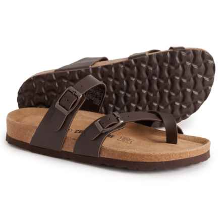 Cushionaire Luna Thong Sandals (For Women) in Brown Nappa